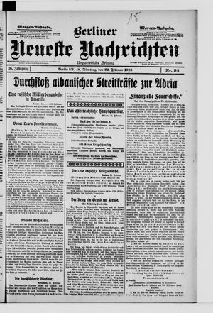 Berliner Neueste Nachrichten on Feb 22, 1916