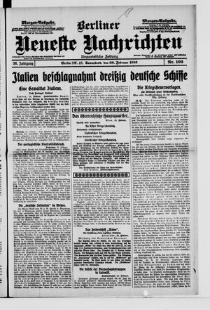 Berliner Neueste Nachrichten on Feb 26, 1916