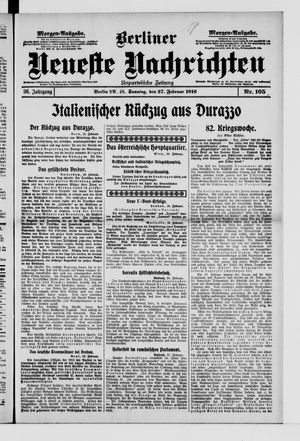 Berliner neueste Nachrichten vom 27.02.1916