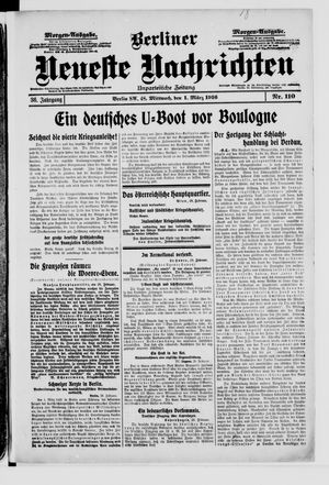 Berliner Neueste Nachrichten vom 01.03.1916