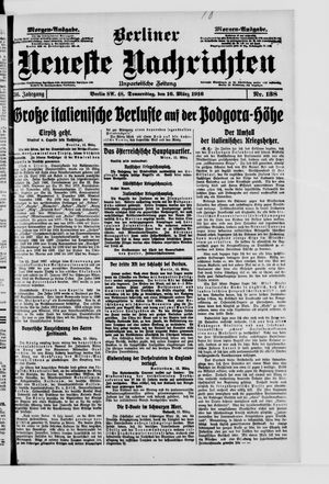 Berliner Neueste Nachrichten on Mar 16, 1916