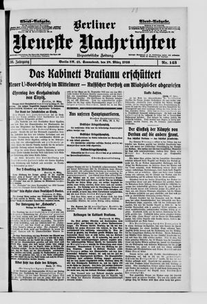 Berliner Neueste Nachrichten on Mar 18, 1916