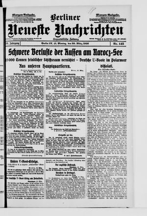 Berliner Neueste Nachrichten on Mar 20, 1916