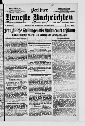 Berliner Neueste Nachrichten vom 29.03.1916