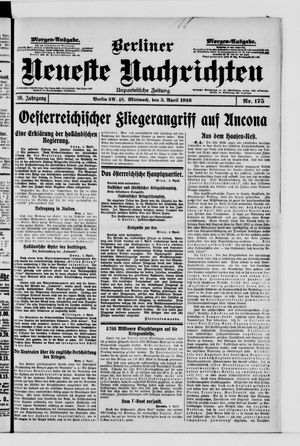 Berliner Neueste Nachrichten vom 05.04.1916