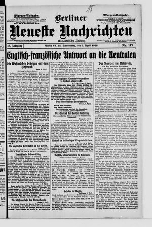 Berliner Neueste Nachrichten vom 06.04.1916