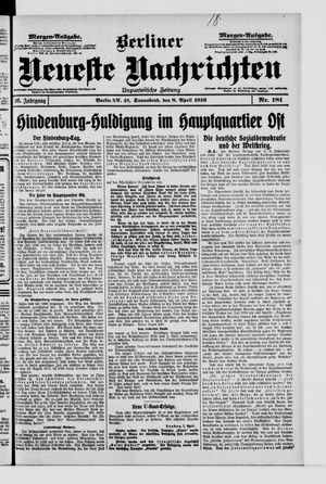Berliner Neueste Nachrichten vom 08.04.1916