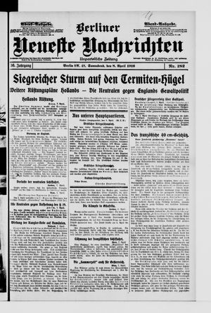 Berliner Neueste Nachrichten vom 08.04.1916