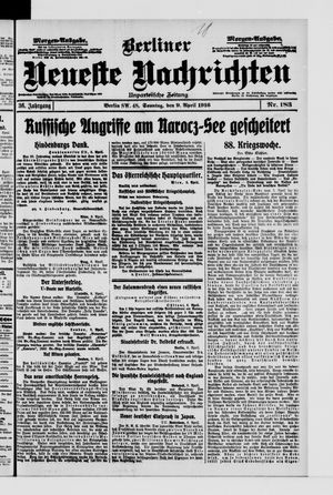 Berliner Neueste Nachrichten vom 09.04.1916