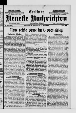 Berliner Neueste Nachrichten vom 11.04.1916