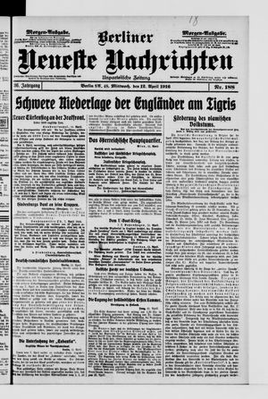Berliner Neueste Nachrichten vom 12.04.1916