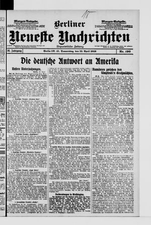 Berliner Neueste Nachrichten on Apr 13, 1916