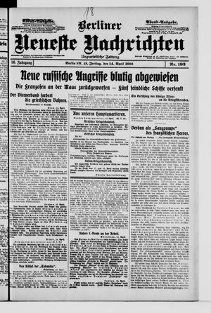 Berliner Neueste Nachrichten vom 14.04.1916
