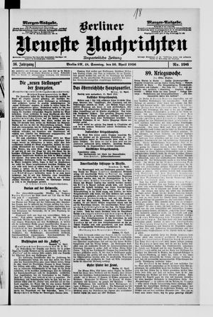 Berliner Neueste Nachrichten on Apr 16, 1916