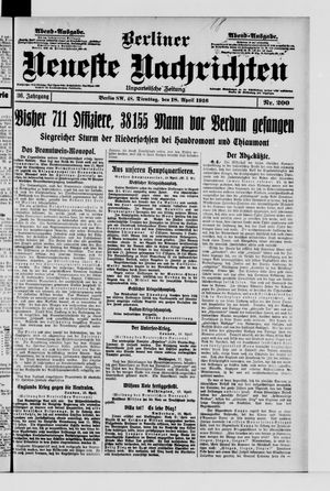 Berliner Neueste Nachrichten vom 18.04.1916