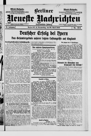 Berliner Neueste Nachrichten on Apr 20, 1916