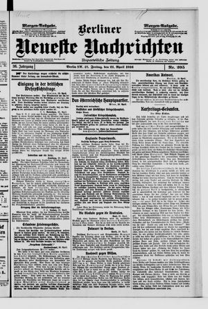Berliner Neueste Nachrichten vom 21.04.1916