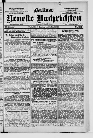 Berliner Neueste Nachrichten vom 23.04.1916