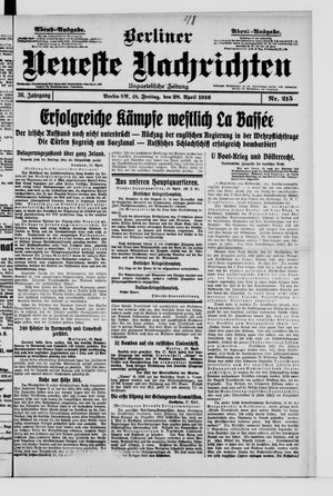 Berliner Neueste Nachrichten on Apr 28, 1916