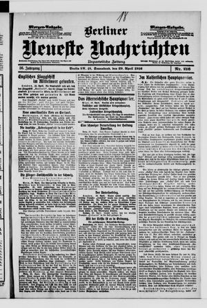 Berliner Neueste Nachrichten vom 29.04.1916