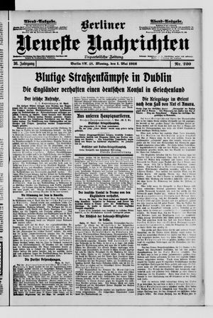 Berliner Neueste Nachrichten on May 1, 1916