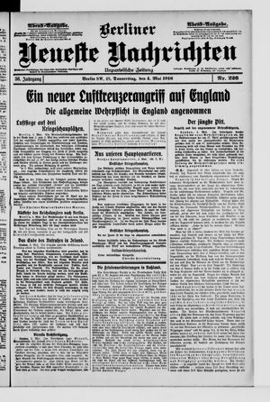 Berliner Neueste Nachrichten on May 4, 1916