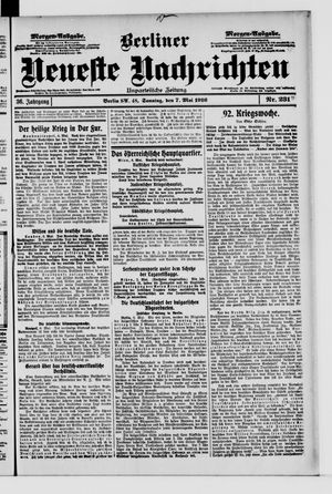 Berliner Neueste Nachrichten vom 07.05.1916