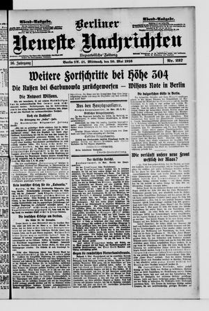 Berliner Neueste Nachrichten vom 10.05.1916