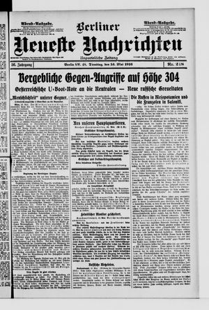 Berliner Neueste Nachrichten vom 16.05.1916