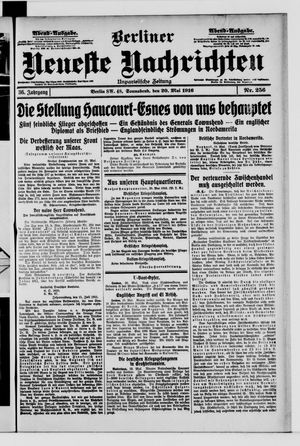 Berliner Neueste Nachrichten vom 20.05.1916