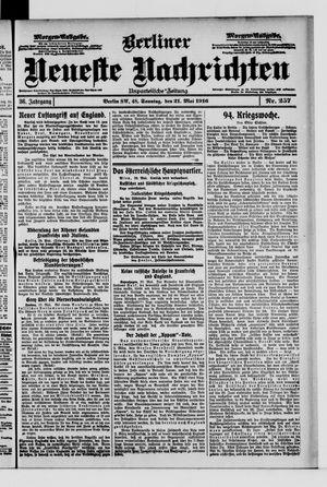Berliner Neueste Nachrichten vom 21.05.1916