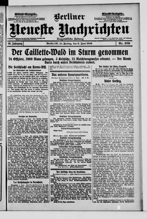 Berliner Neueste Nachrichten vom 02.06.1916
