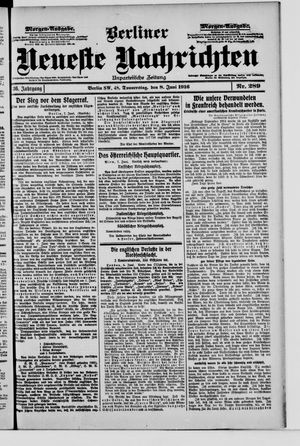 Berliner Neueste Nachrichten vom 08.06.1916