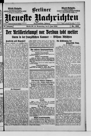 Berliner Neueste Nachrichten vom 08.06.1916