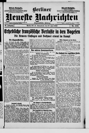 Berliner Neueste Nachrichten on Jun 17, 1916
