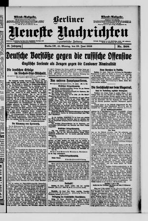Berliner Neueste Nachrichten vom 19.06.1916