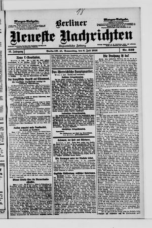 Berliner Neueste Nachrichten vom 06.07.1916