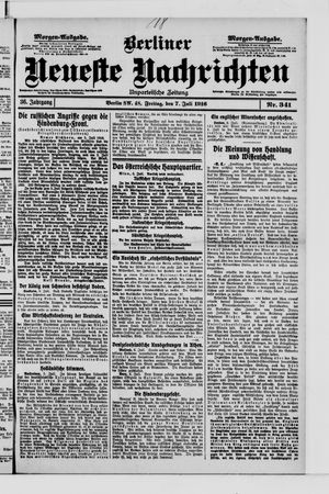 Berliner Neueste Nachrichten vom 07.07.1916