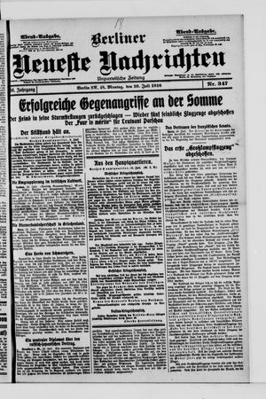 Berliner Neueste Nachrichten vom 10.07.1916