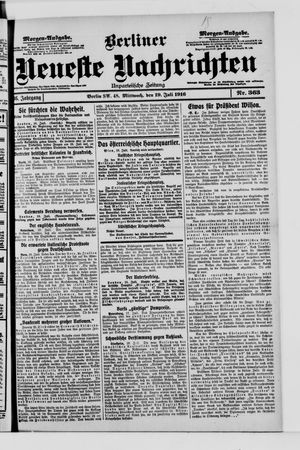 Berliner Neueste Nachrichten vom 19.07.1916
