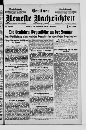 Berliner Neueste Nachrichten on Jul 20, 1916