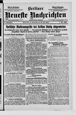 Berliner Neueste Nachrichten on Jul 22, 1916
