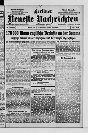 Berliner Neueste Nachrichten on Jul 27, 1916