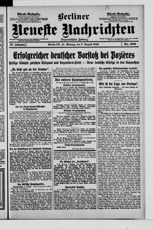 Berliner Neueste Nachrichten vom 07.08.1916