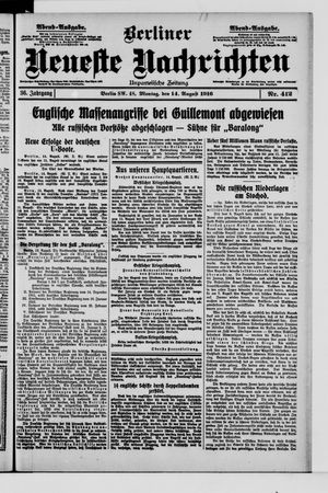 Berliner Neueste Nachrichten vom 14.08.1916
