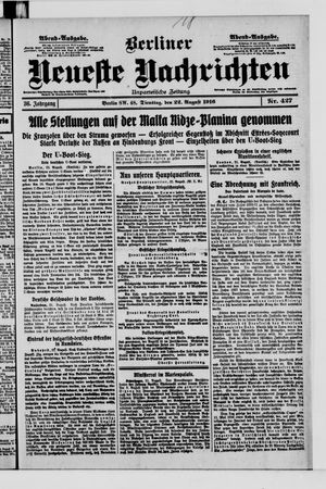 Berliner Neueste Nachrichten vom 22.08.1916
