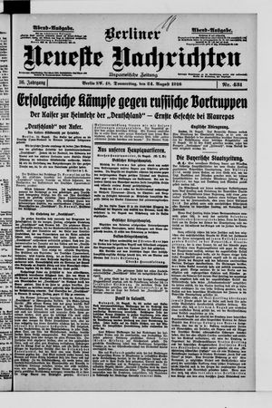 Berliner Neueste Nachrichten vom 24.08.1916