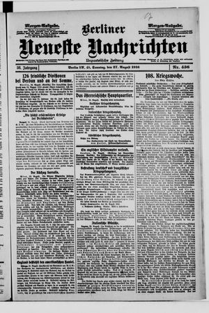Berliner Neueste Nachrichten vom 27.08.1916