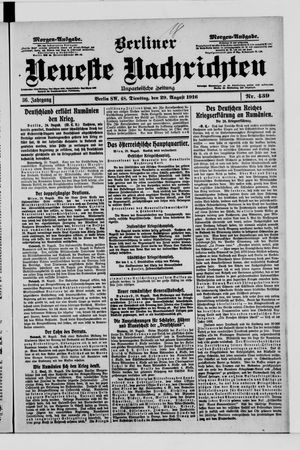 Berliner Neueste Nachrichten vom 29.08.1916