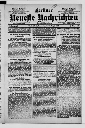 Berliner Neueste Nachrichten vom 31.08.1916